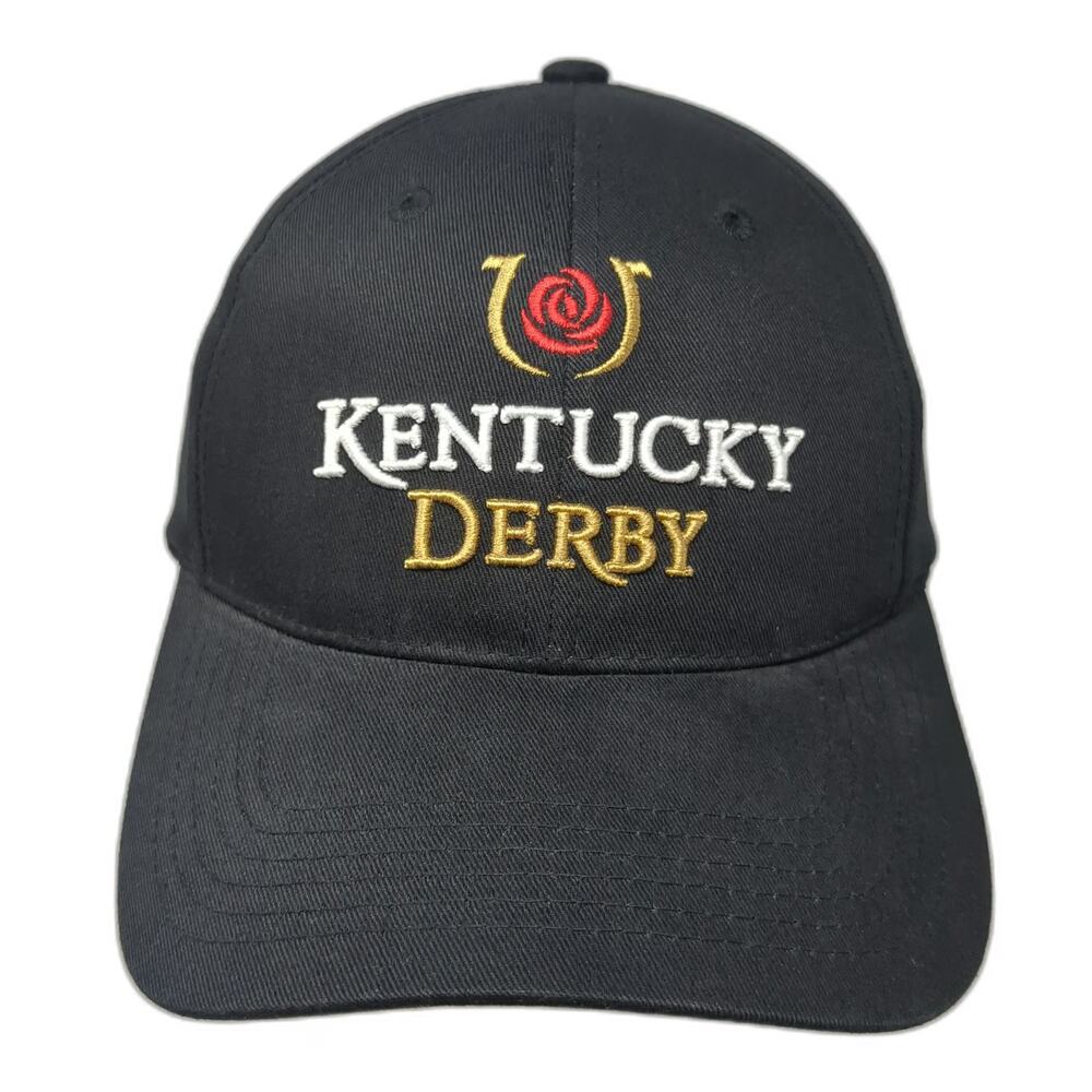 MainGate Baseball Cap Black OSFM Kentucky Derby Strapback Run for the Roses Hat